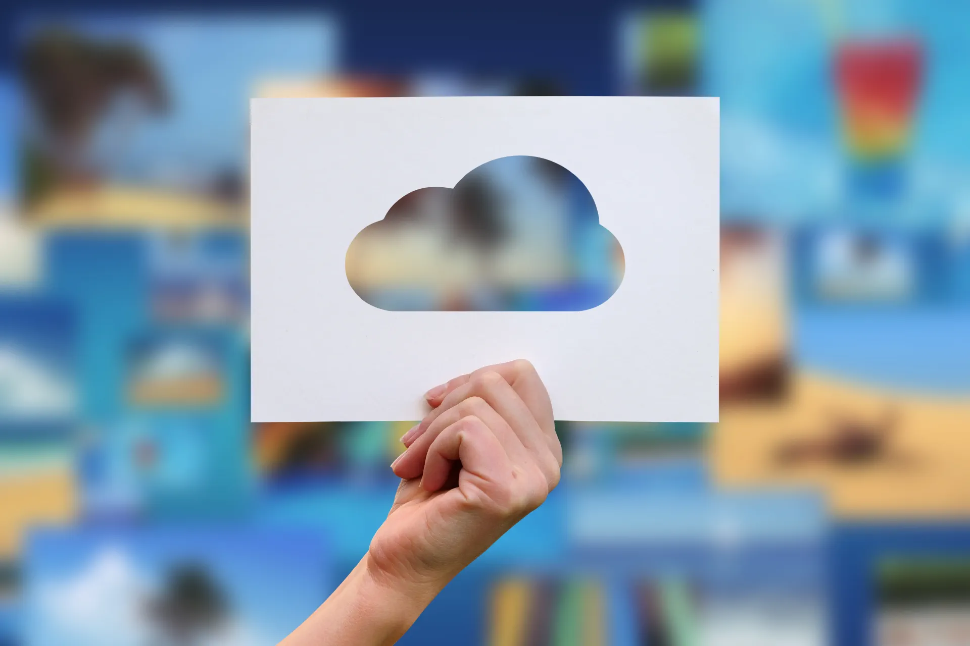 Cloud security visualized with a piece of paper