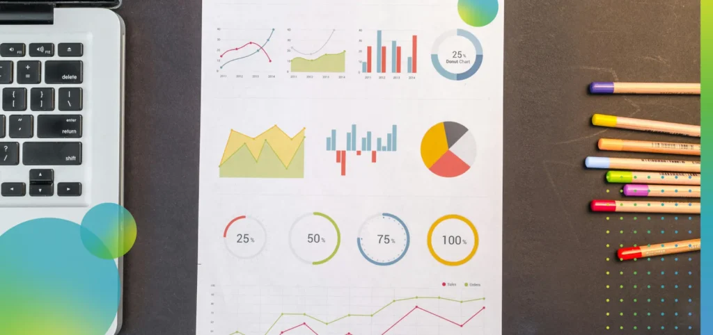 Some graphs printed on paper.