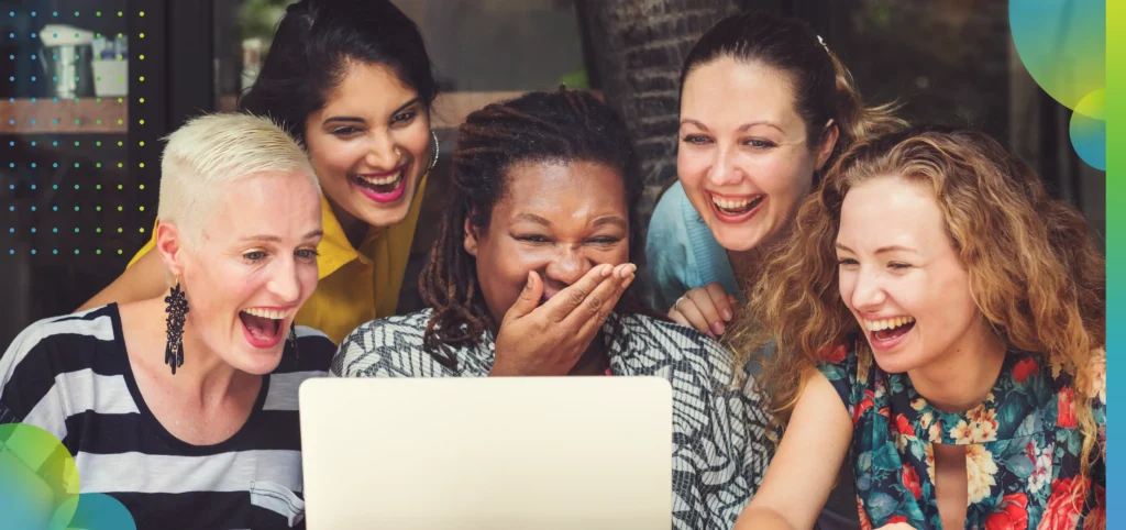 Group of Women Socialize Teamwork Happiness.