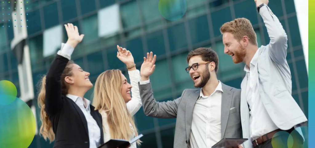 Group of business people outdoor.