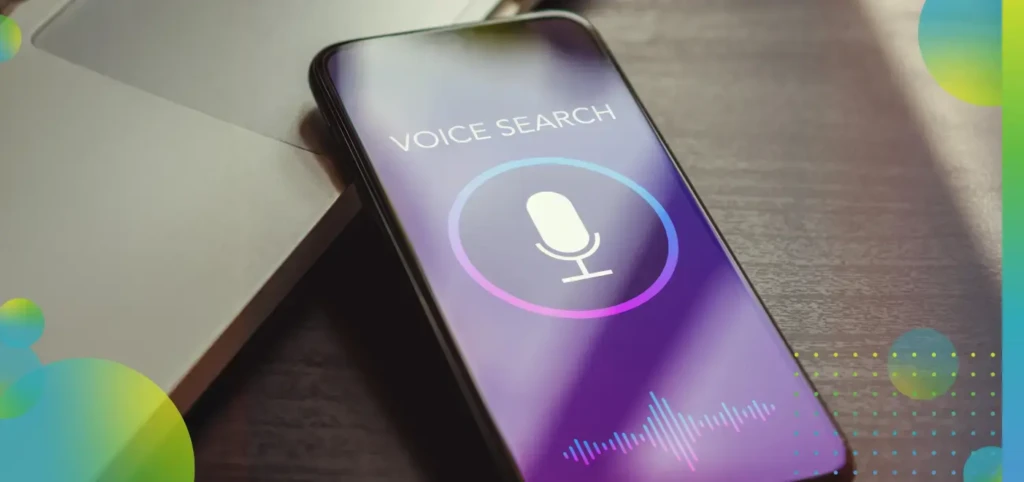 Voice search displayed on a smartphone's screen.