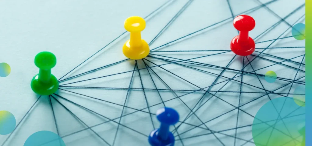 Network with pins.