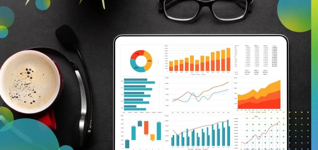 Tablet with analytics running on it.