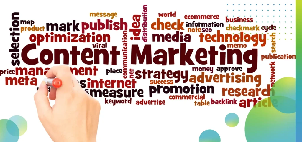 Content Marketing Word Cloud Hand Writing Concept On White Background.