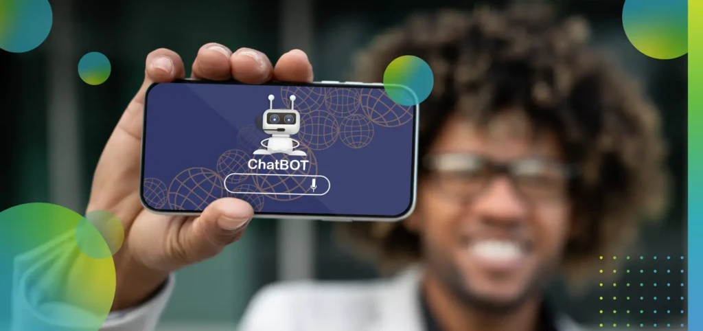 Positive african american entrepreneur showing phone