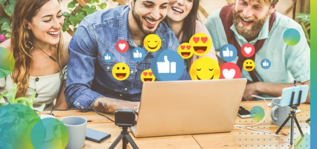 Young People Streaming Online Using Laptop.