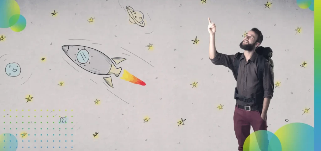 Young Man Standing With A Backpack.